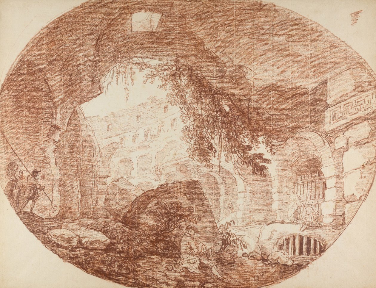 An Artist Seated in the Ruins of the Colosseum, c.1759 by Hubert Robert