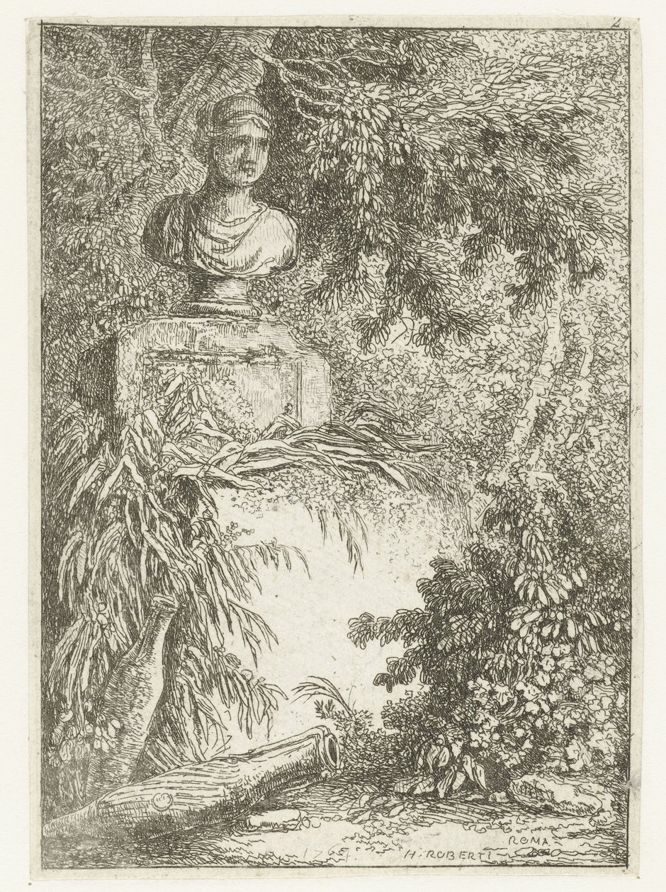Bust (The Evenings of Rome) by Hubert Robert
