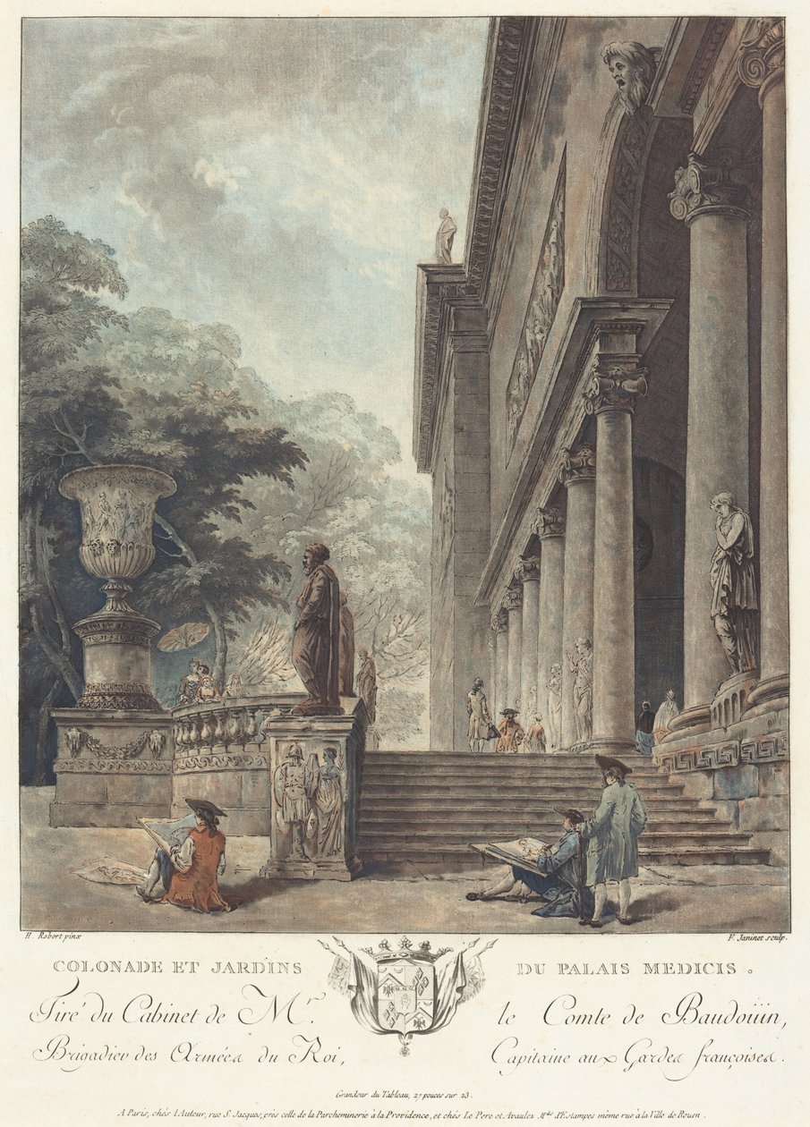 Colonnade and Gardens of the Medici Palace by Hubert Robert