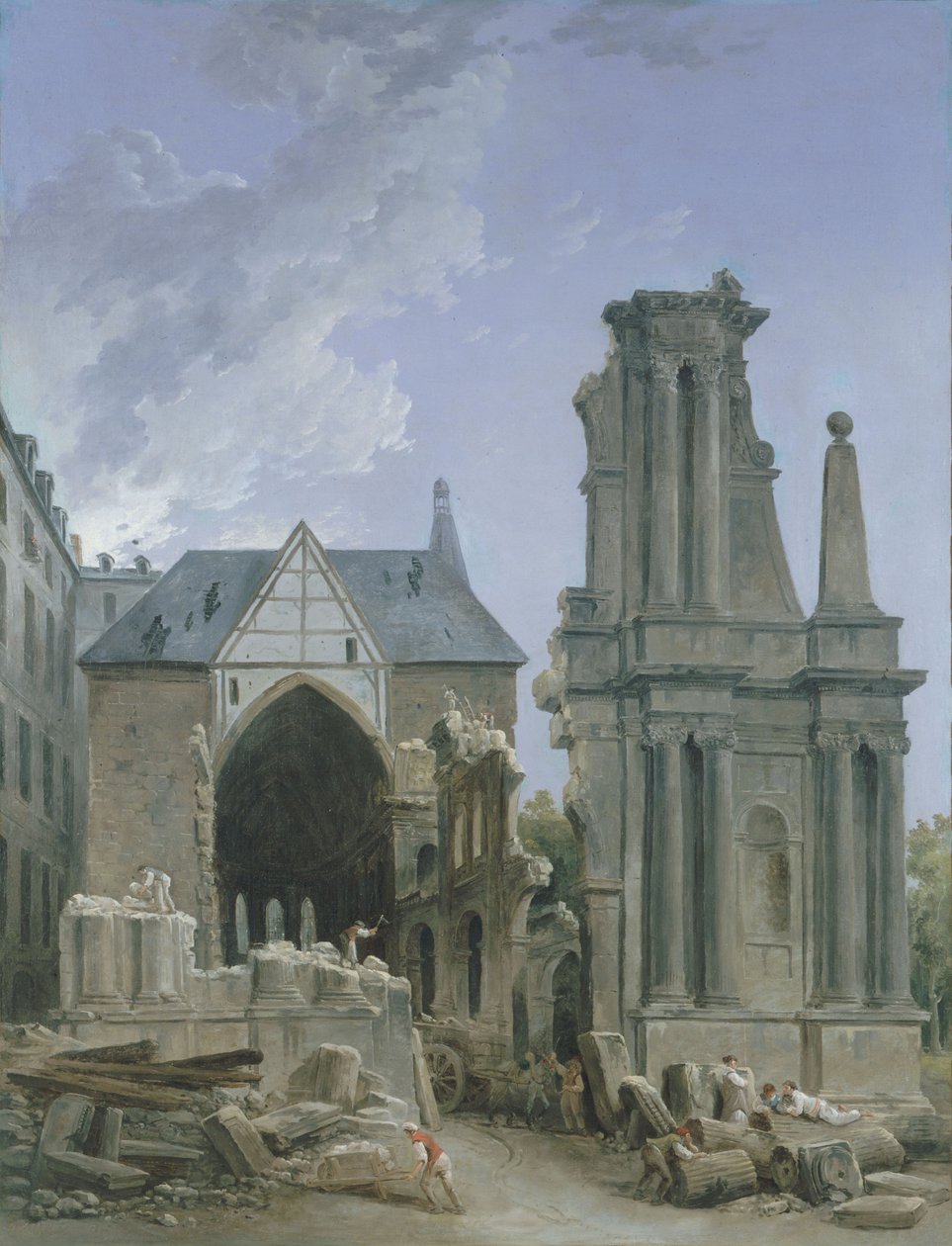 Demolition of the church of the Feuillants in the Rue Saint Honore, c.1804 by Hubert Robert