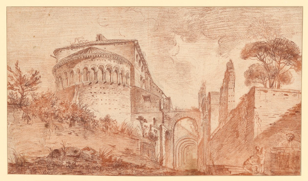 The Church of SS. Giovanni e Paolo in Rome, Seen from the Apse by Hubert Robert