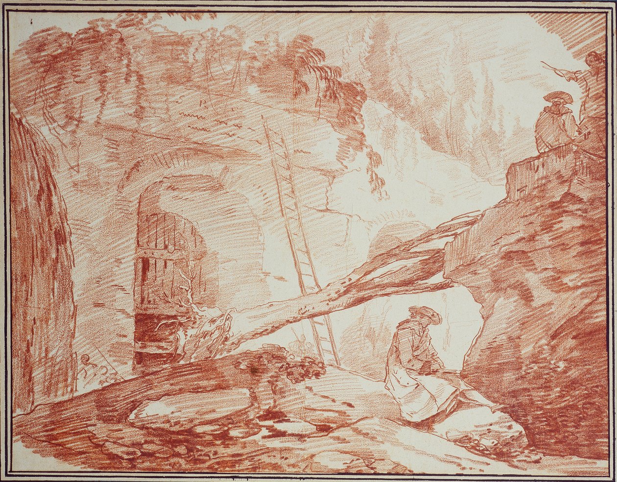Draughtsman in the Ruins of the Palatine by Hubert Robert