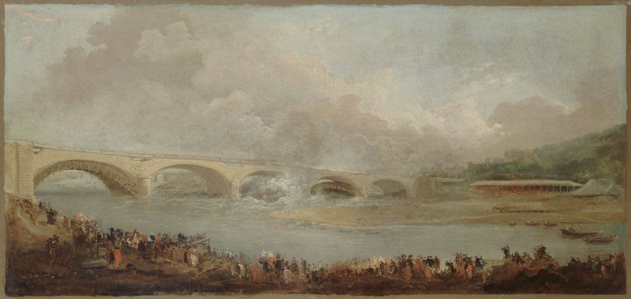 The Removal of the Centering of the Neuilly Bridge, September 22, 1772 by Hubert Robert