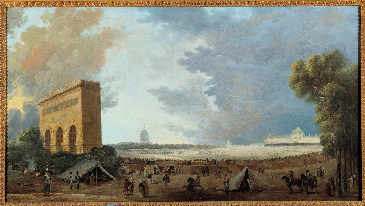 Fete de la Federation Nationale Celebree au Champ de Mars by Hubert Robert