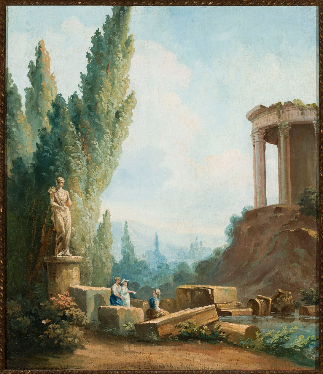 Landscape with Ruins of the Temple of Sibyl in Tivoli by Hubert Robert