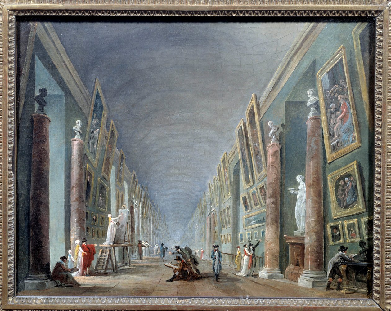 The Grand Hall of the Louvre between 1801 and 1805 by Hubert Robert