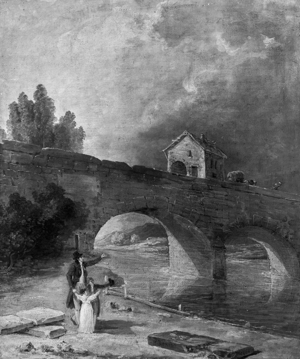 Landscape with Bridge by Hubert Robert