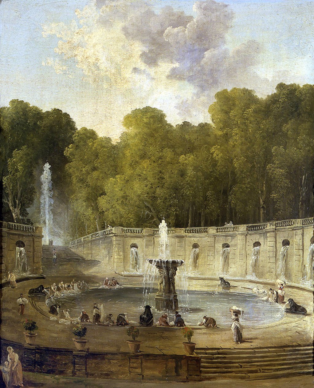 Washerwomen in a Park by Hubert Robert