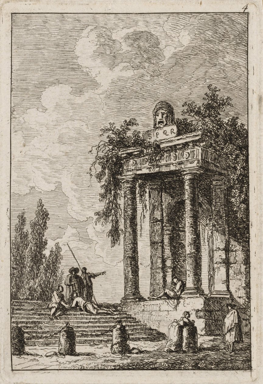 Plate Four from Evenings in Rome, 1763-64 by Hubert Robert