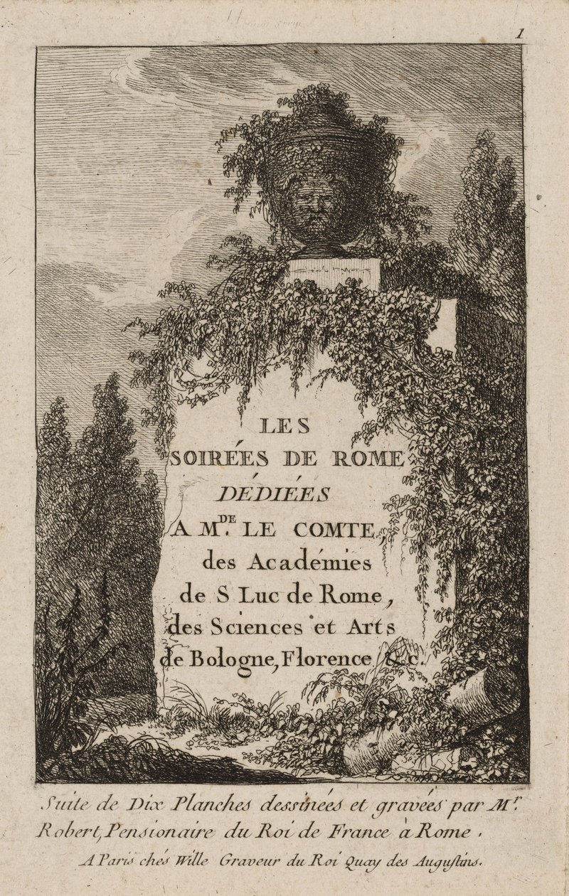 Plate One from Evenings in Rome by Hubert Robert