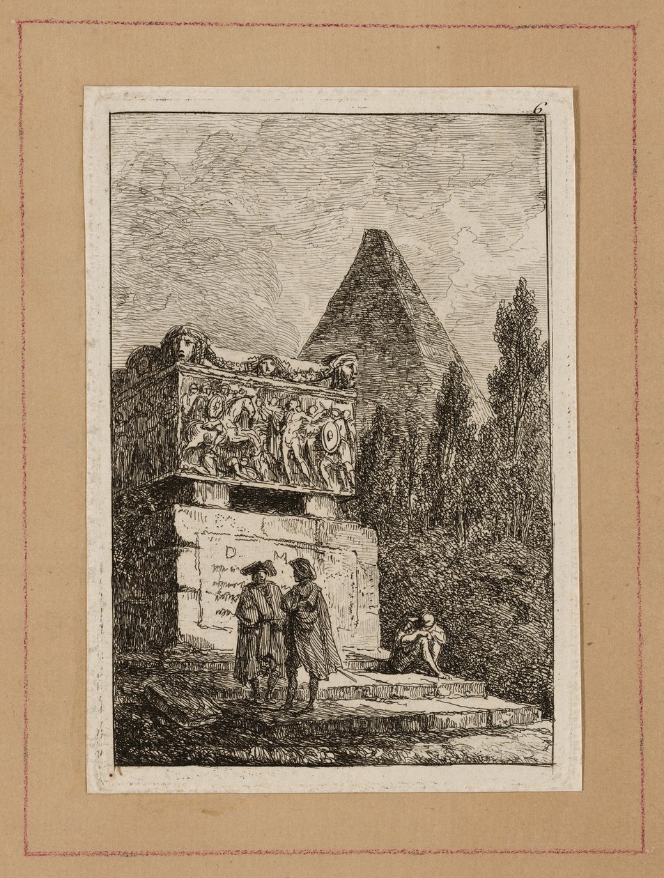 Plate Six from Evenings in Rome by Hubert Robert