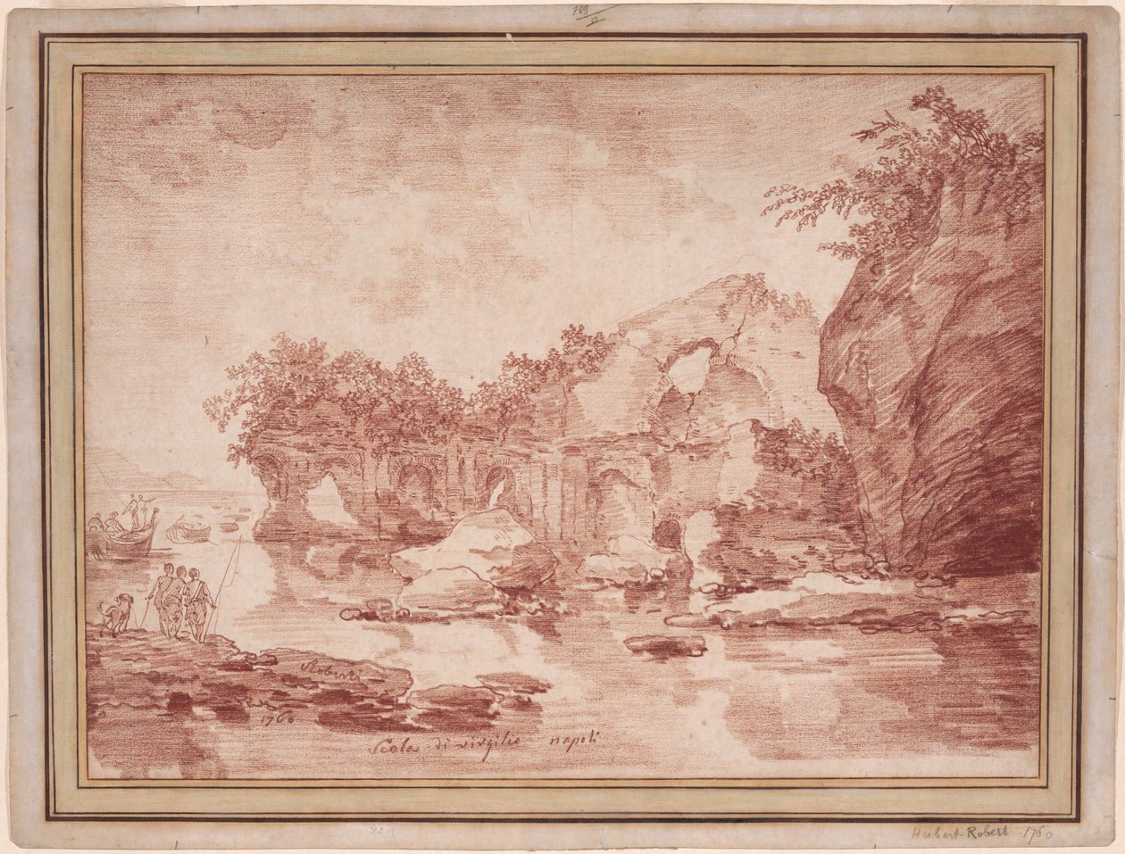 Ruins at the Sea Near Naples: the "Scola di Virgilio" by Hubert Robert