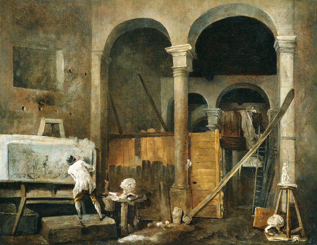 The Artist’s Studio by Hubert Robert