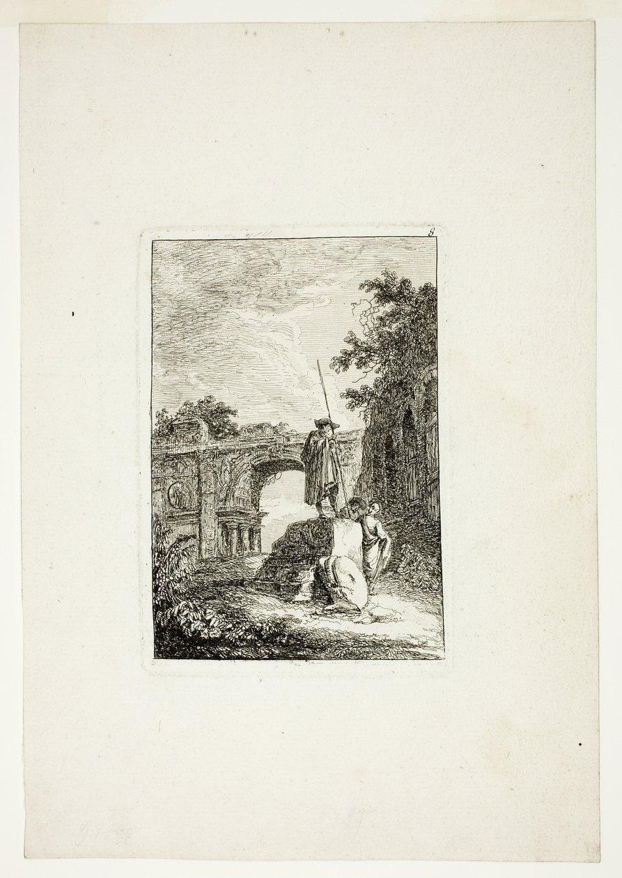 The Triumphal Arch, plate eight from Les Soirées de Rome by Hubert Robert