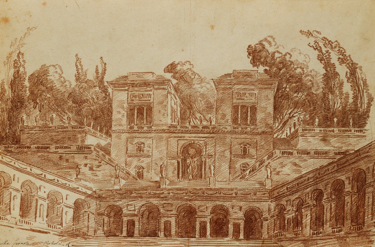 The Villa Farnese, Rome by Hubert Robert