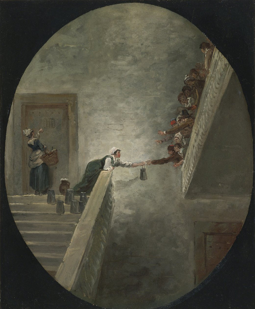 The distribution of milk at Saint-Lazare prison by Hubert Robert