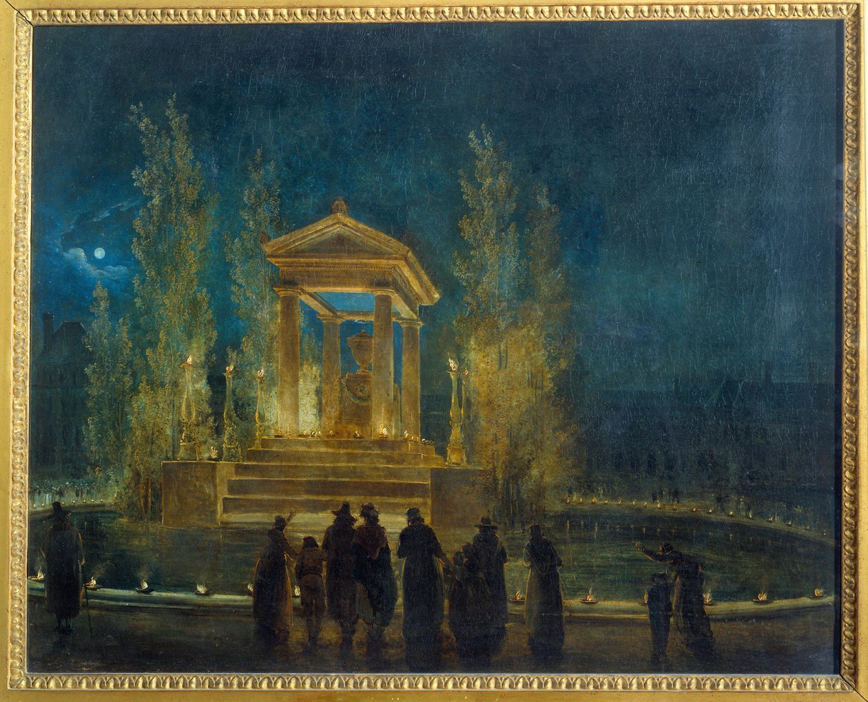 The Temporary Mausoleum of Jean Jacques Rousseau by Hubert Robert
