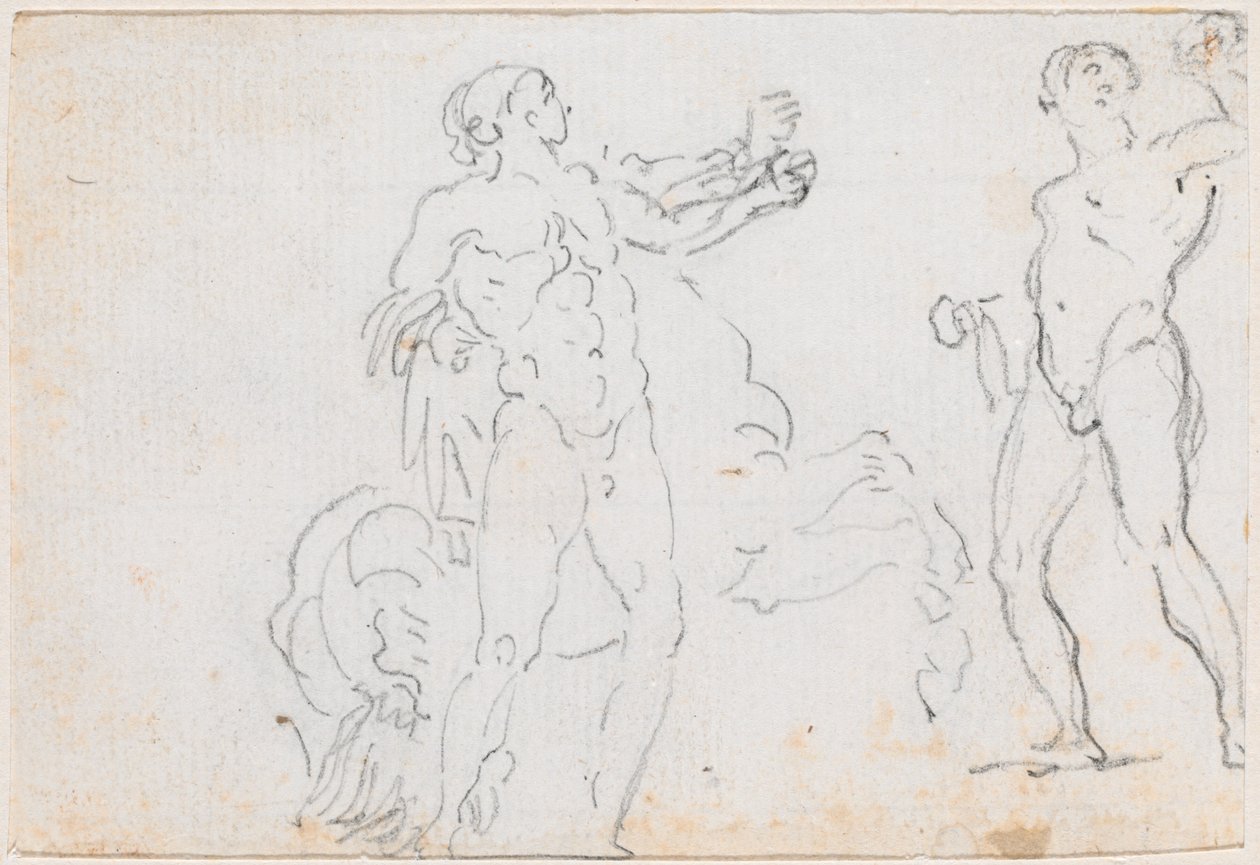 Two Studies of the Statue of Alexander and Bucephalus by Hubert Robert