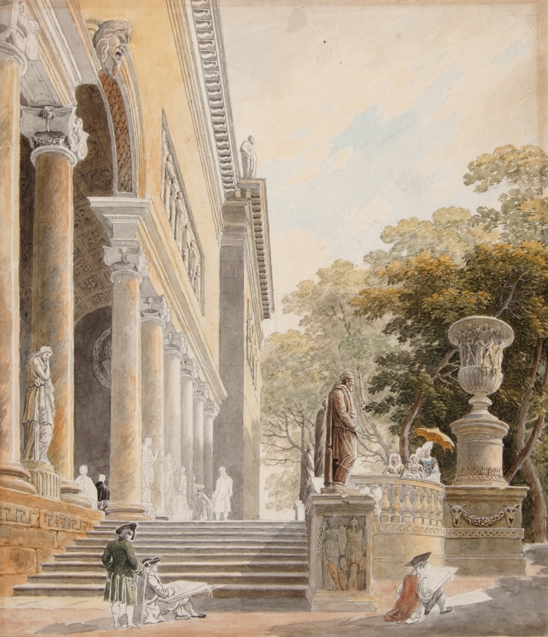 View of the Villa Medici by Hubert Robert