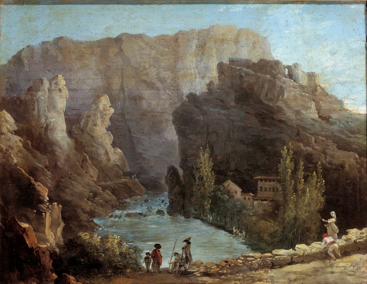 View of the fountain Vaucluse by Hubert Robert