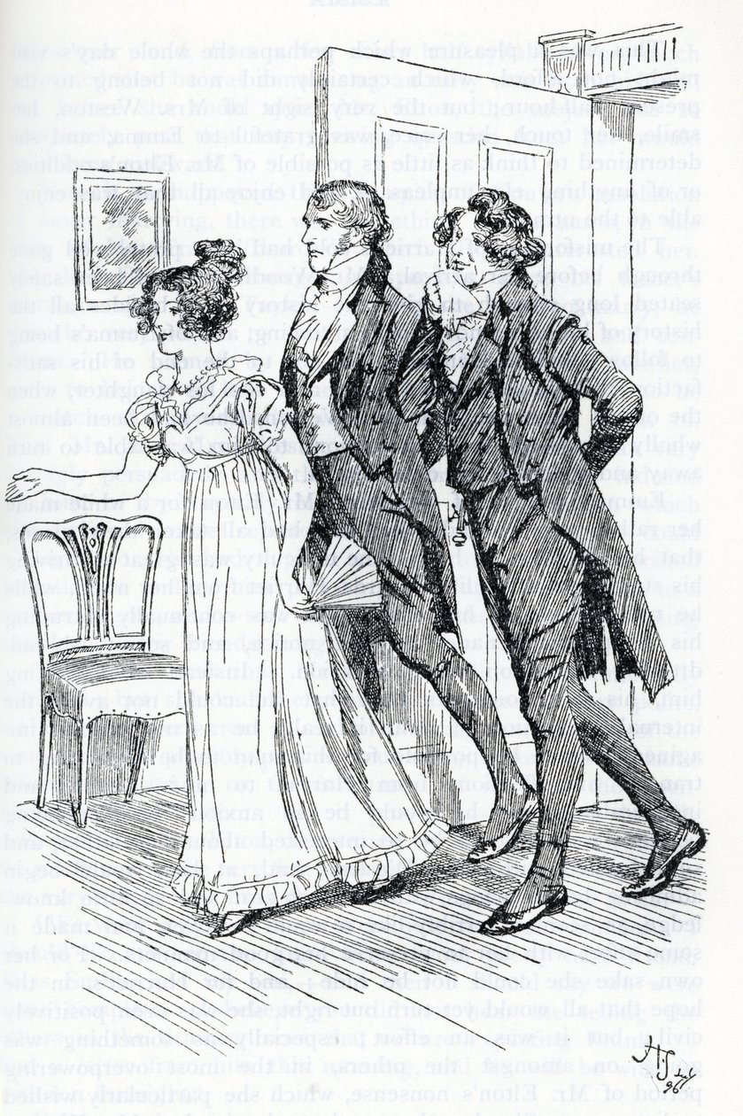 Emma Inviting Mr. Elton to Admire the Portrait of Harriett by Hugh Thomson