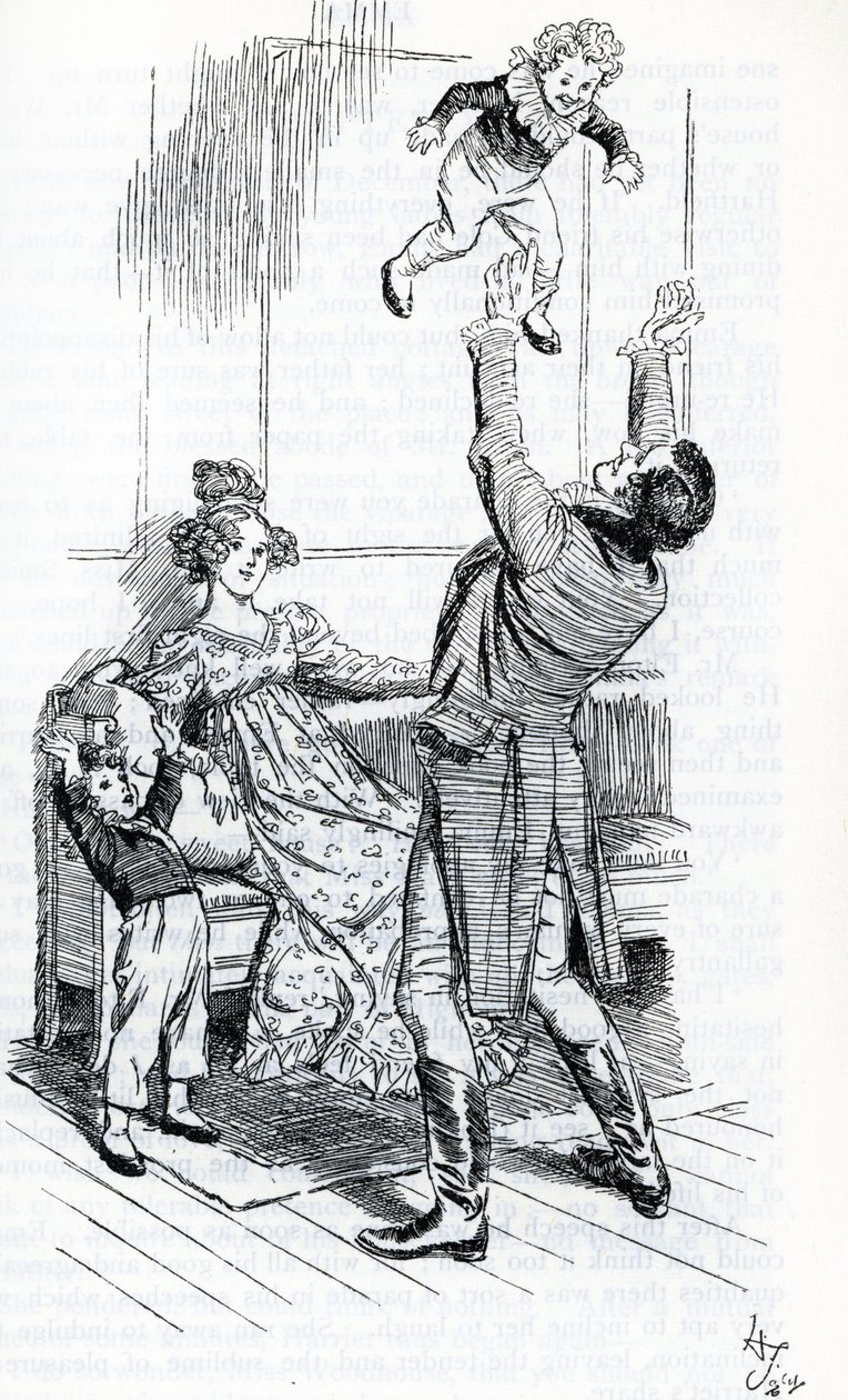 Mr. Knightley Playing with His Children by Hugh Thomson