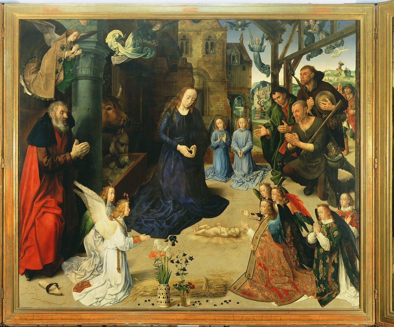 Christ Child Adored by Angels, Central Panel of the Portinari Altarpiece, c.1479 by Hugo van der Goes
