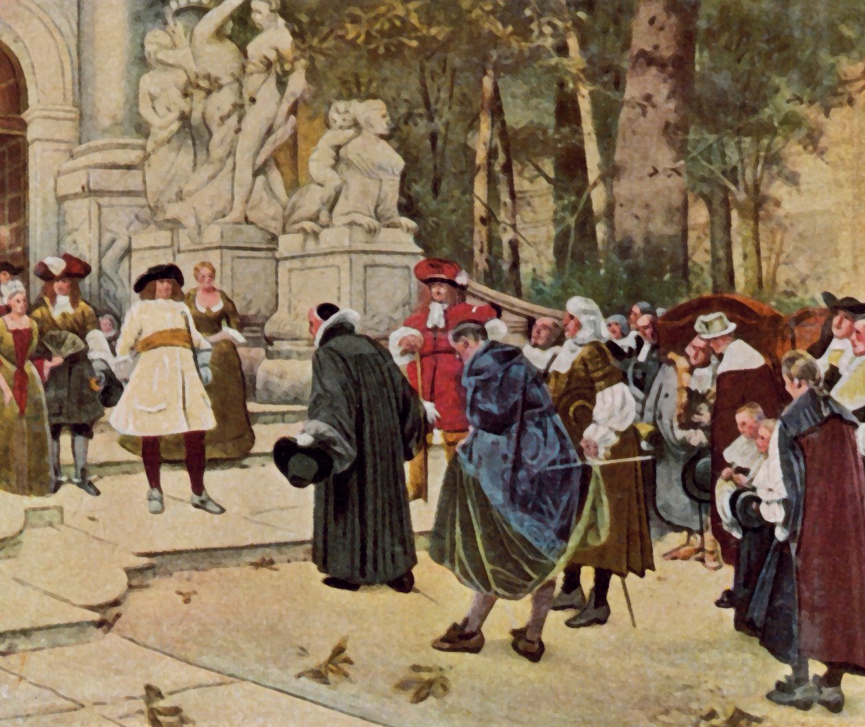 The Great Elector Receives Emigrants by Hugo (after) Vogel