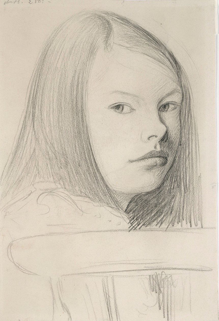 Head of a Girl by Hugo Simberg