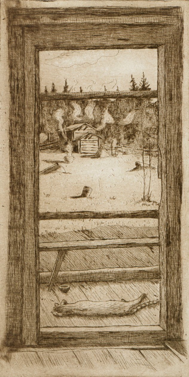 Heating the Sauna by Hugo Simberg