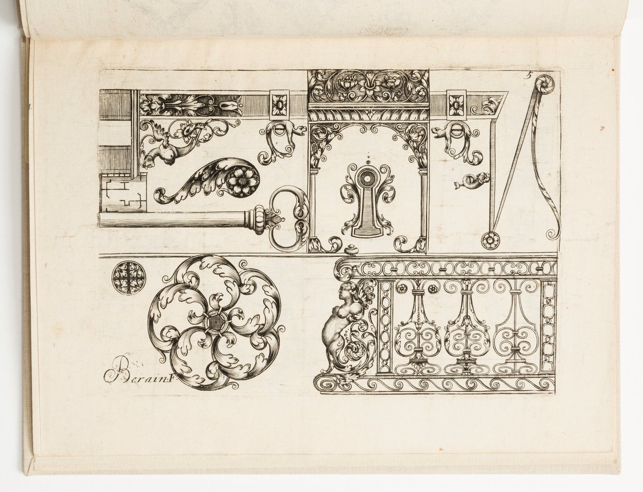 Plate 5, from Various Designs for Locksmiths by Hugues Brisville