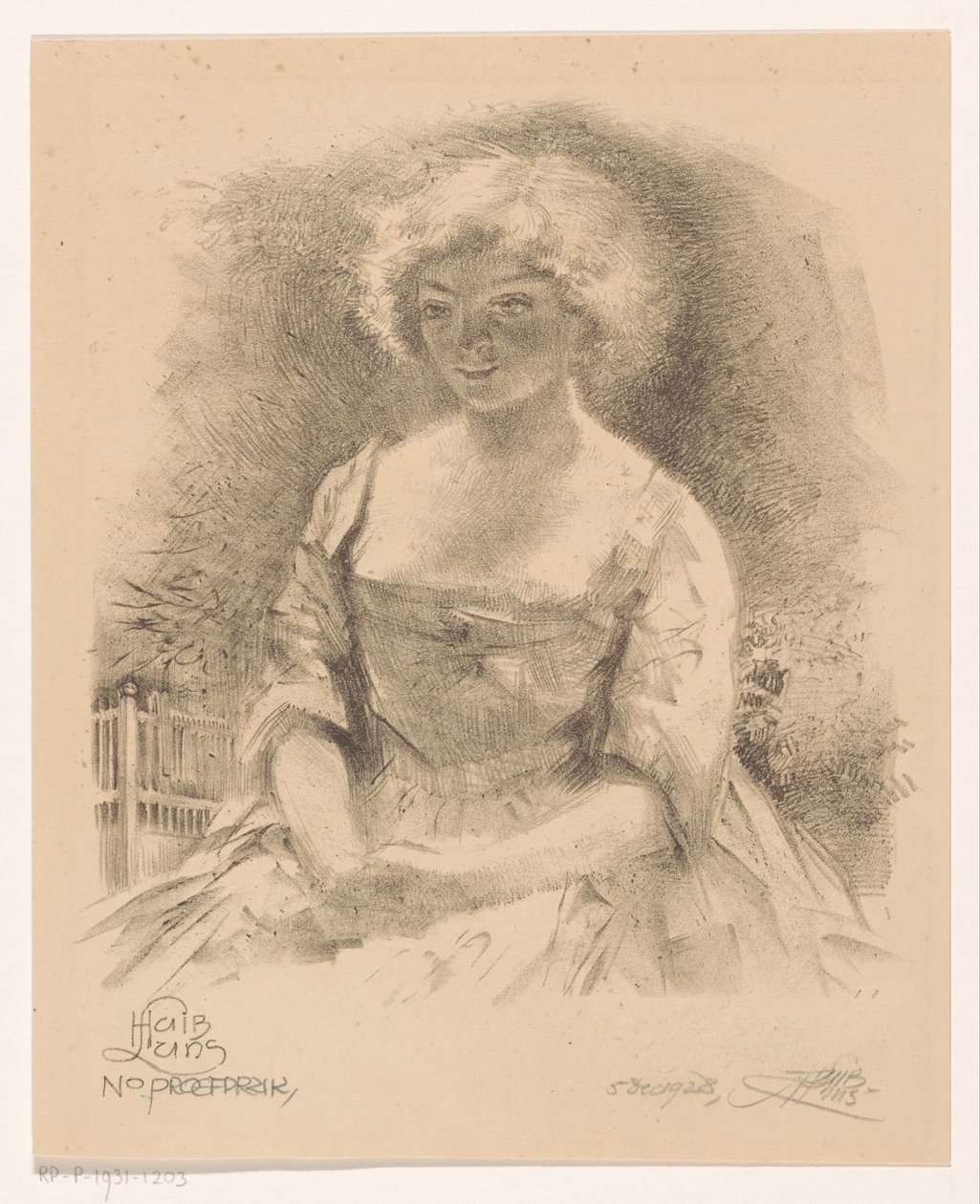 Seated Girl by Huib Luns (signed by artist)
