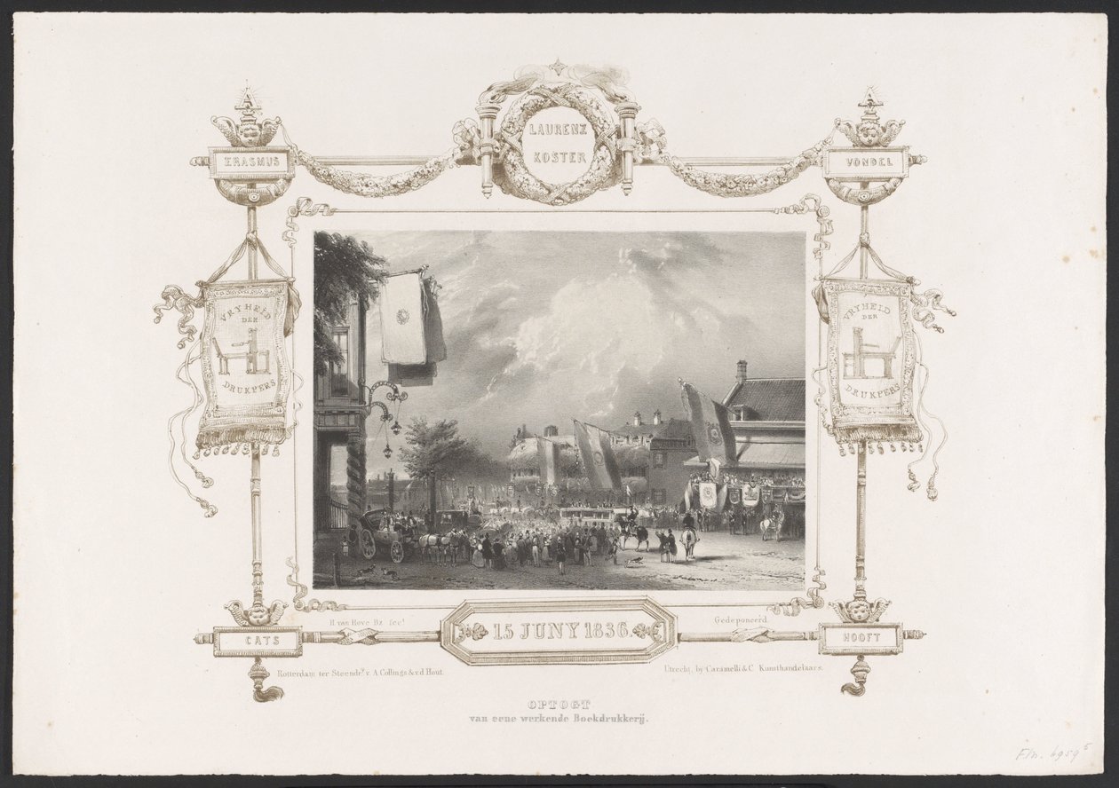 Procession with a Printing Press, 1836 by Huib van Hove Bz