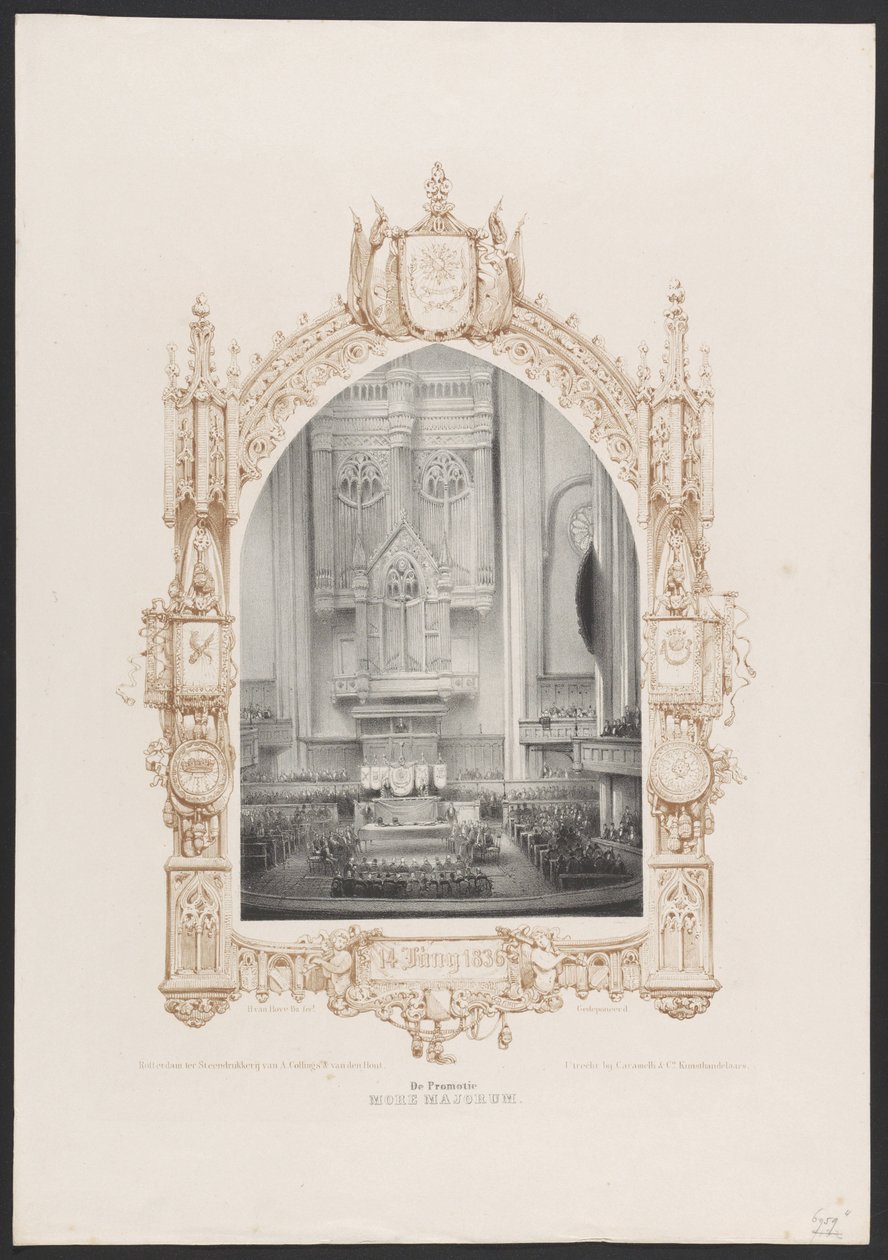 Promotion More Majorum, 1836 (Plates of the Celebration of the Second Centenary of the Utrecht University, 1836) by Huib van Hove Bz