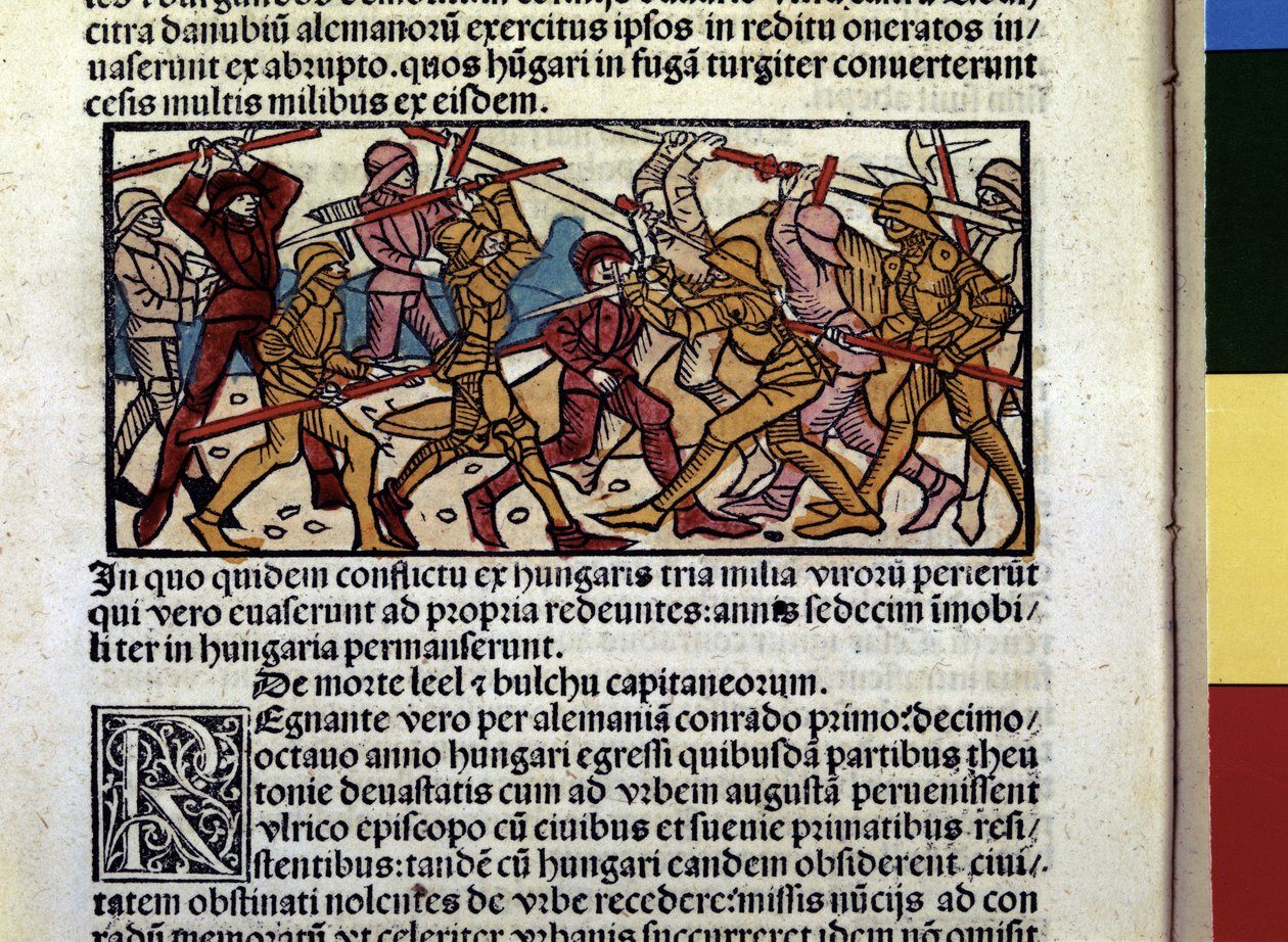 MAGIARS Combat of: Illustration from book “Chronicle of Hungary” by Hungarian School