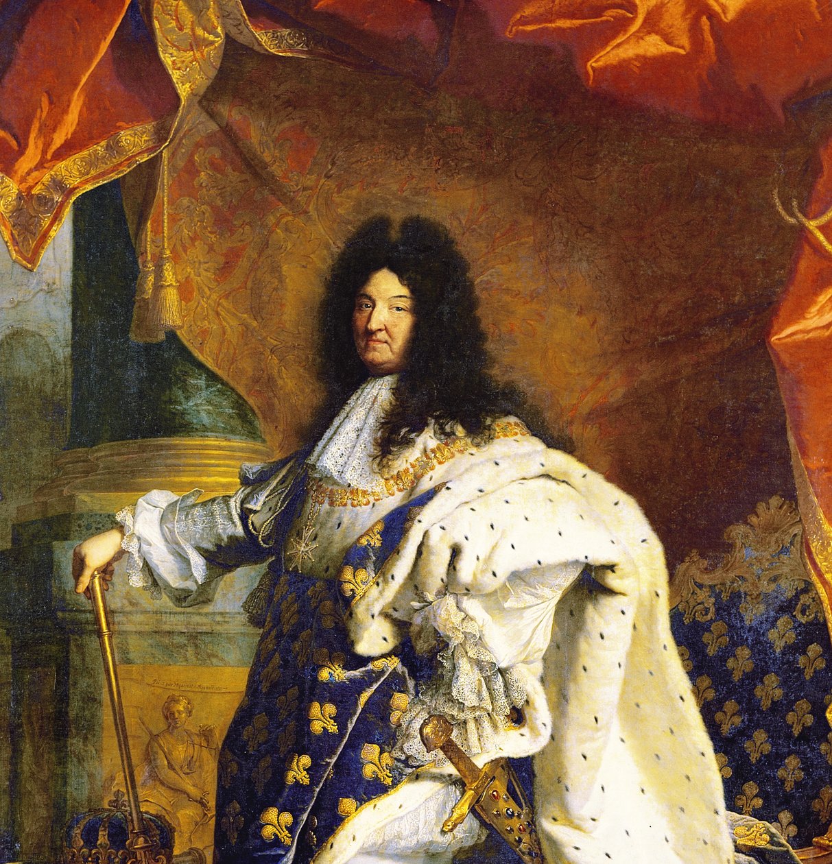 Louis XIV in Royal Costume (detail) by Hyacinthe Francois Rigaud