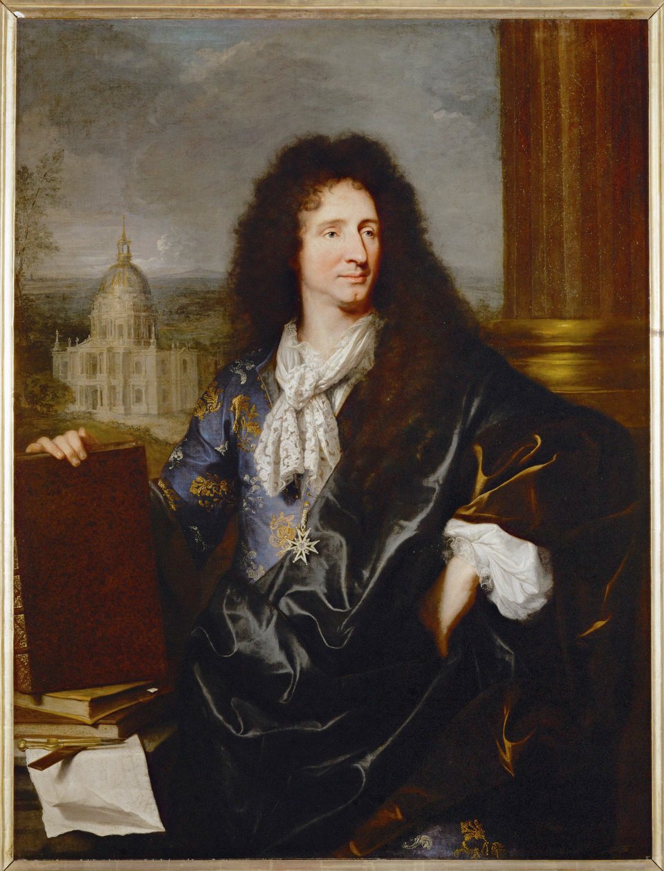 Jules Hardouin-Mansart, First Architect and Supervisor of the Royal Buildings, painted 1685 by Hyacinthe Francois Rigaud