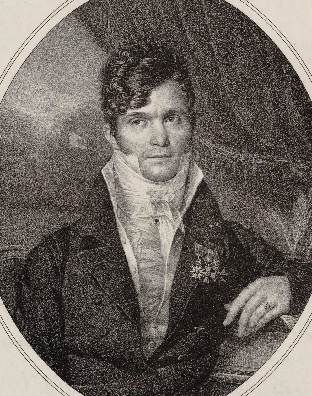 Portrait of the Conductor and Composer Gaspare Spontini by Hyacinthe Louis Victor Jean Baptiste Aubry