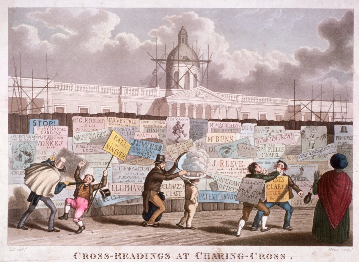 Cross-readings at Charing-Cross, London, 1835 by IP