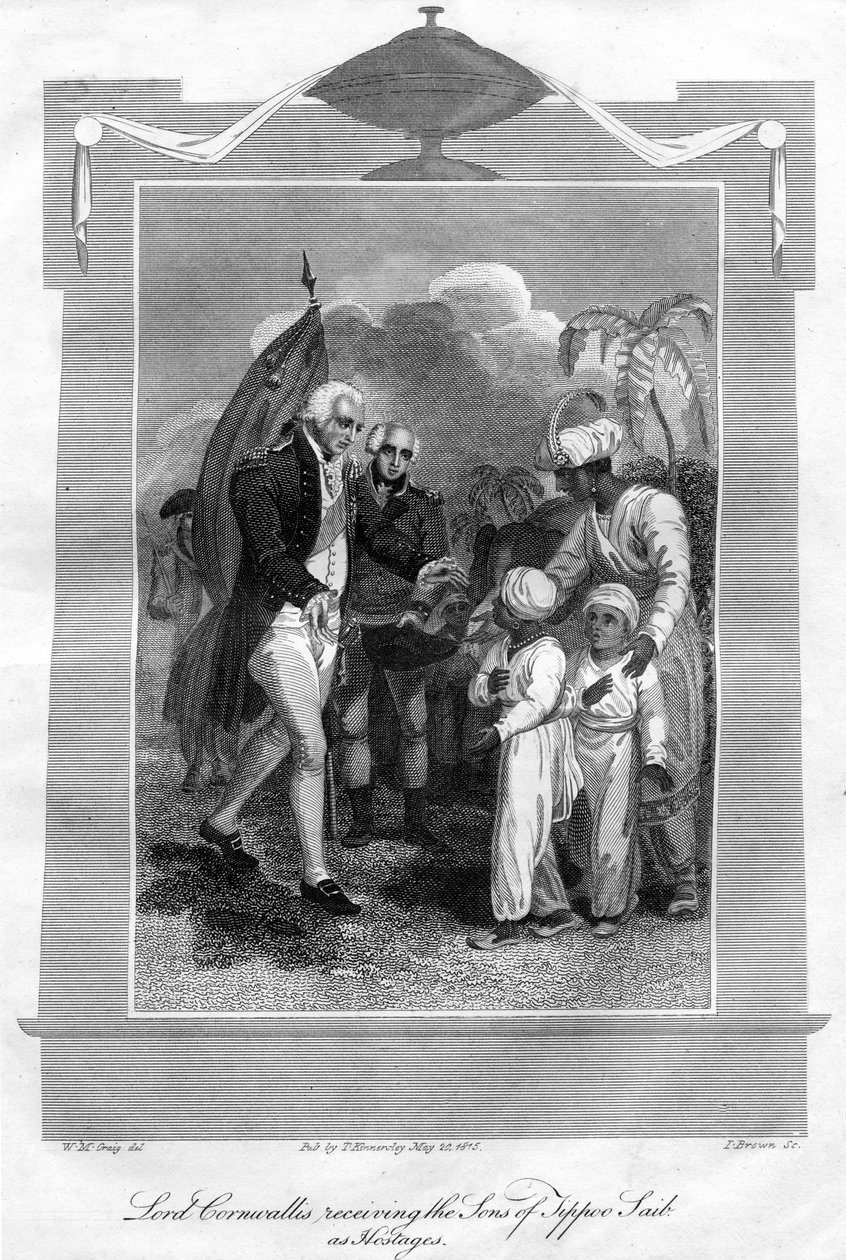 Lord Cornwallis Receiving the Sons of Tippoo Saib as Hostages by I. Brown
