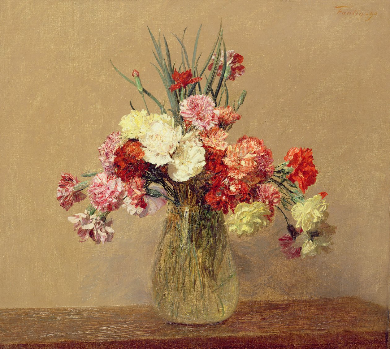 A Bouquet of Carnations by Ignace Henri Jean Fantin Latour