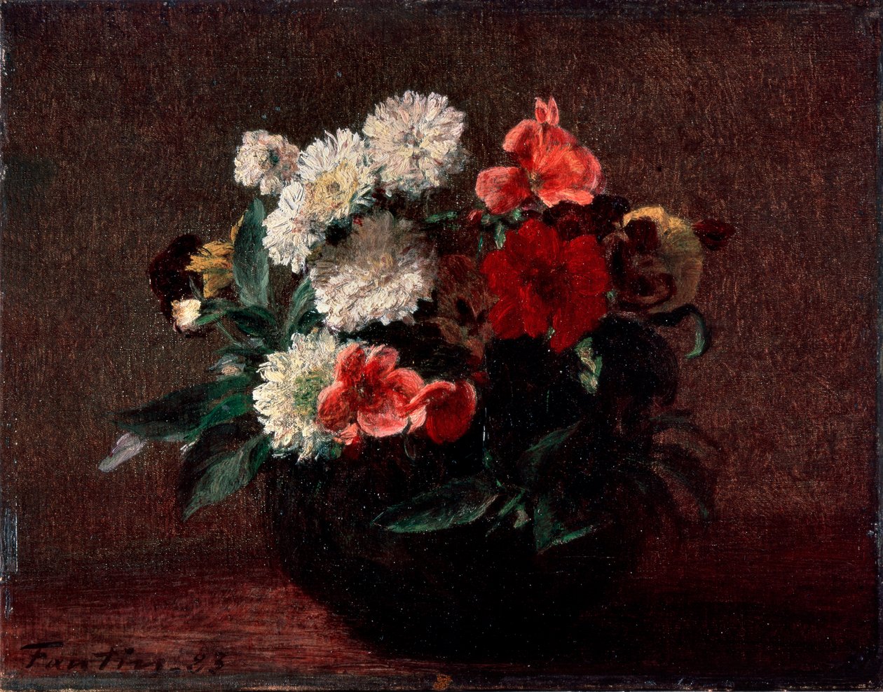 Flowers in an Earthenware Vase, 1883 by Ignace Henri Jean Fantin Latour