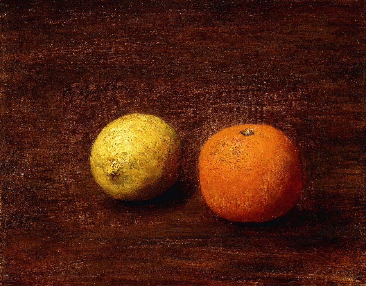 Still Life, Lemon and Orange by Ignace Henri Jean Fantin Latour
