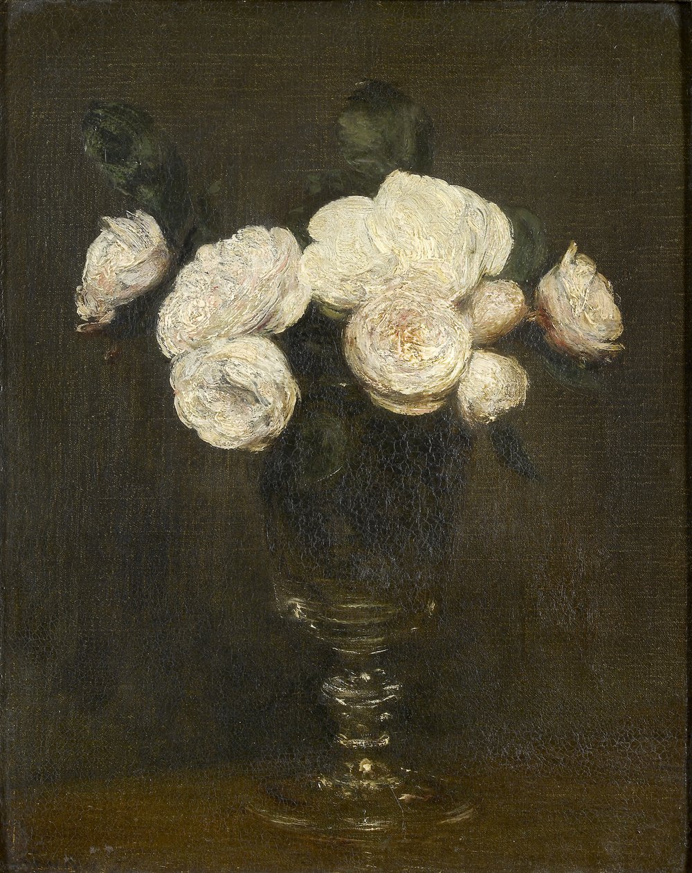 Still Life of Malmaison Roses by Ignace Henri Jean Fantin Latour