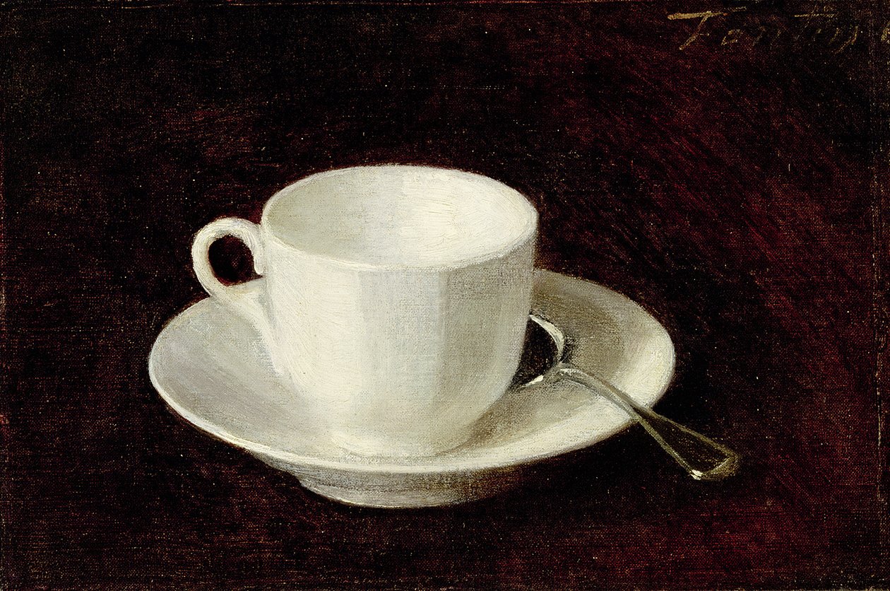 White Cup and Saucer by Ignace Henri Jean Fantin Latour