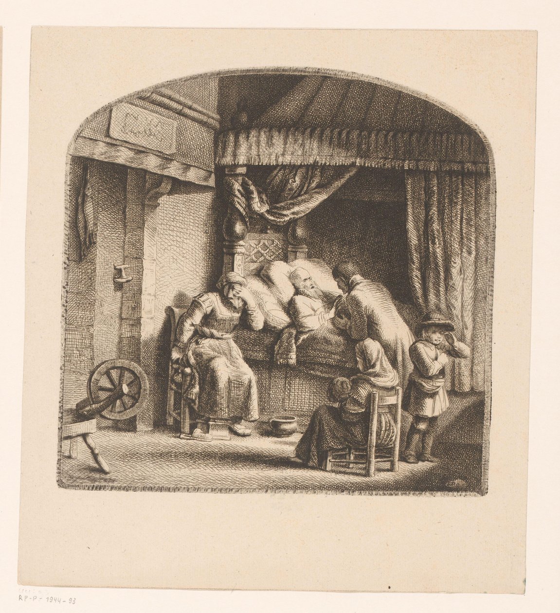 Old Man on Deathbed by Ignace Joseph de Claussin (attributed to)