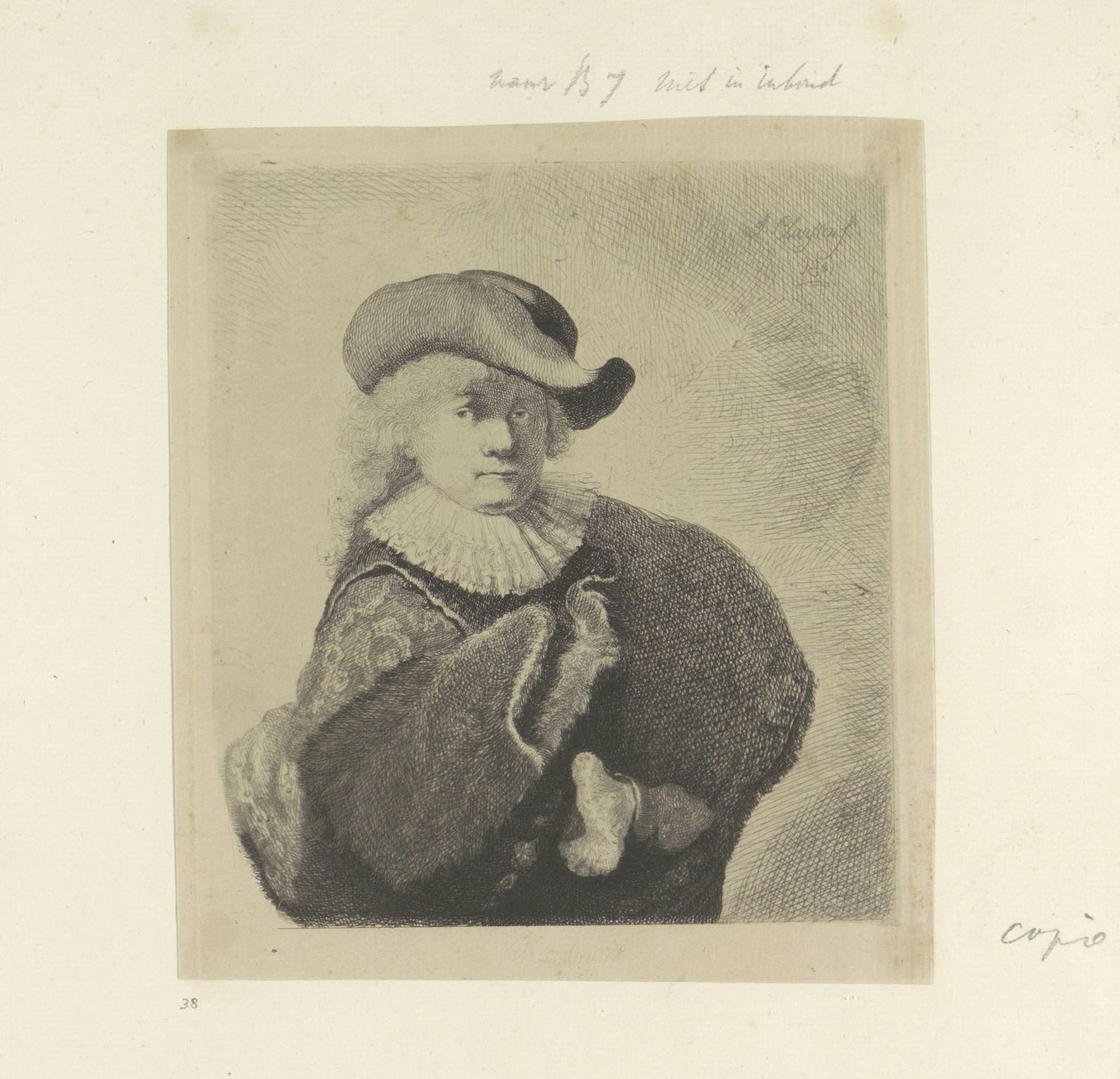 Self-Portrait with Hat with Soft Brim and Embroidered Coat by Ignace Joseph de Claussin