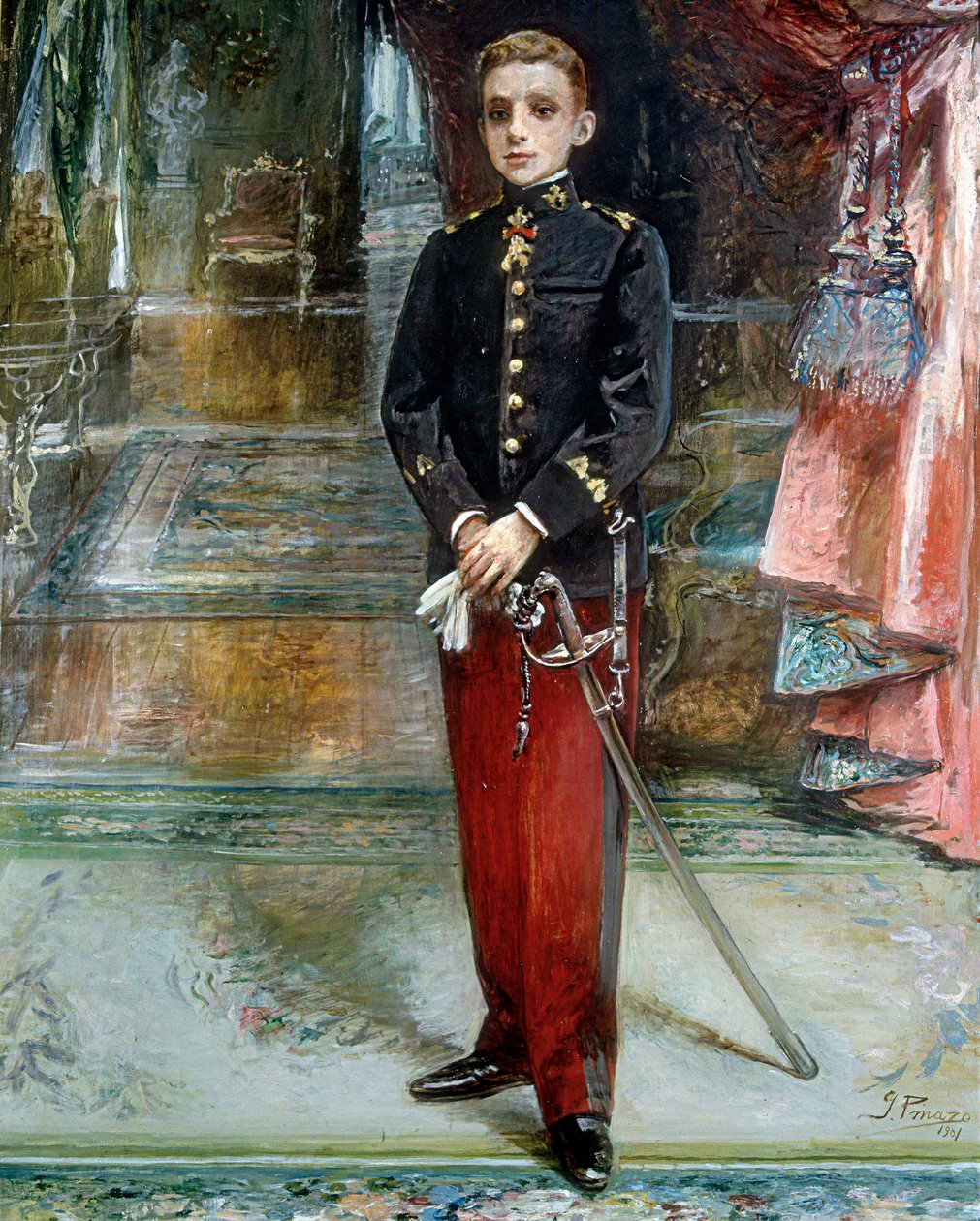 Portrait of King Alfonso XIII of Spain by Ignacio Pinazo Camarlech
