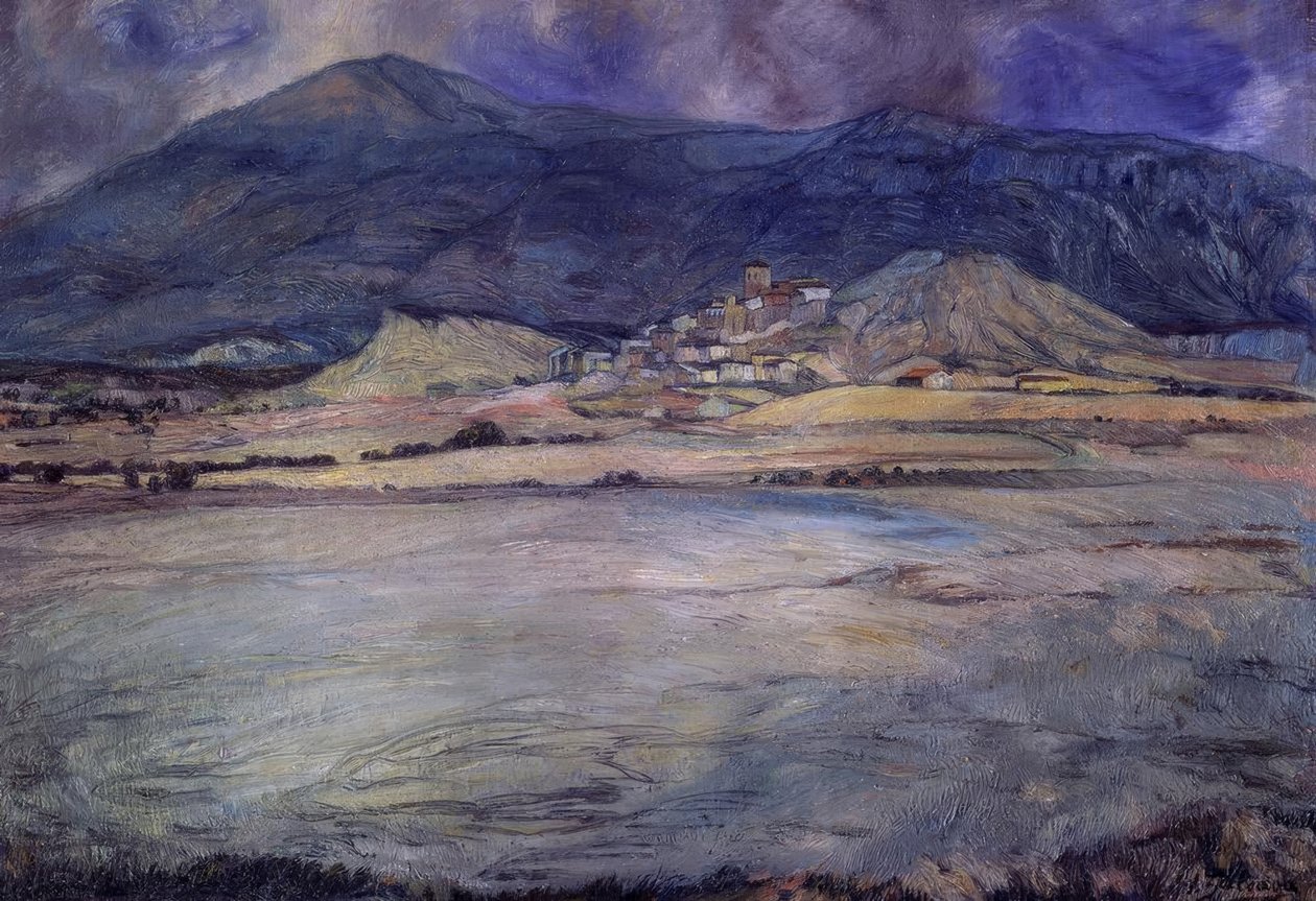 Village of Zaragoza – Esco – 20th Century by Ignacio Zuloaga y Zabaleta