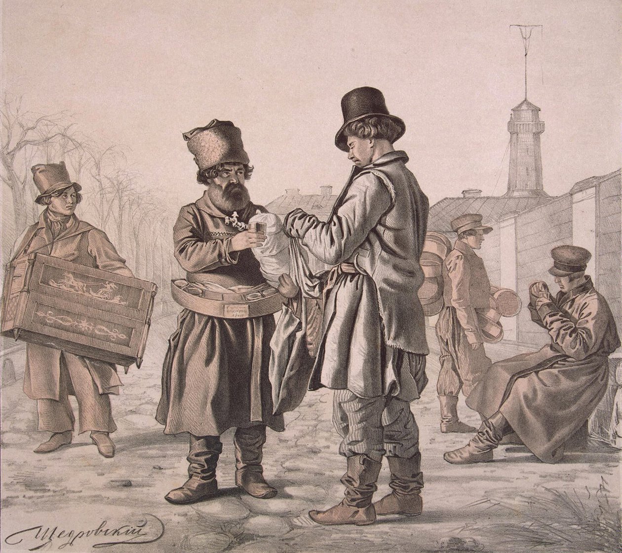 Street Sbiten Seller From the Series These Are Our People, 1842 by Ignati Stepanovich Shchedrovsky